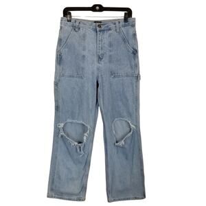 Simple Society Women's Wide Leg High Rise Carpenter Jeans Size 28